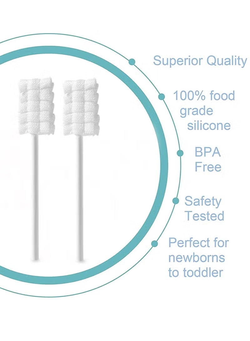 Baby Oral Cleaner Set Disposable Baby Cleaners 60 Count Infant Tongue Cleaner Dental Care Newborn Mouth Gum Oral Cleanser Silicone Finger Toothbrush For Baby - Image 3